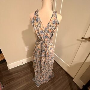 Lauren Ralph Lauren Blue Floral Backless Dress